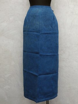 early 20th c. indigo linen apron