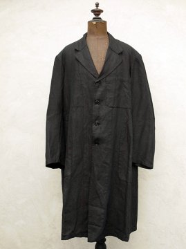 1940-1950's black linen maquignon work coat