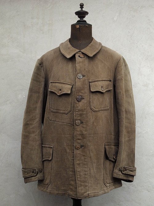 cir.1930's brown pique hunting jacket - フレンチ・ヴィンテージ ...