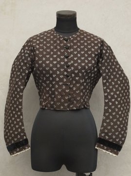 19th c. printed brown silk top