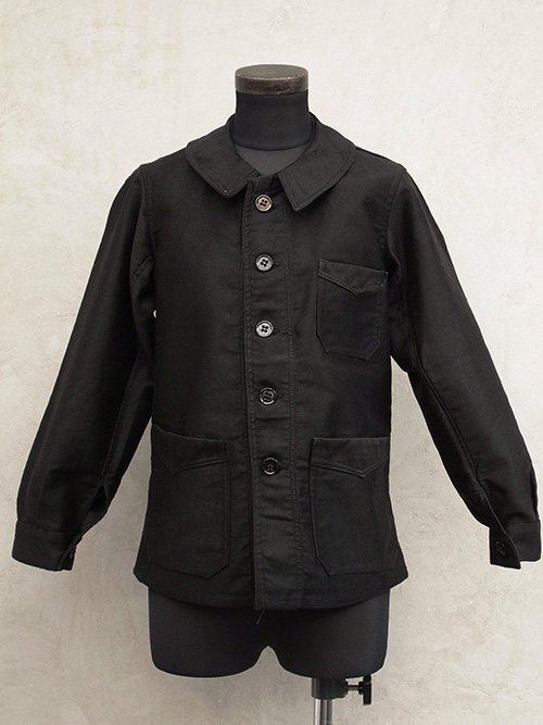 1940's kids black moleskin work jacket dead stock - フレンチ ...