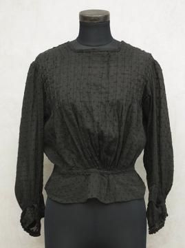 early 20th c. black dots blouse