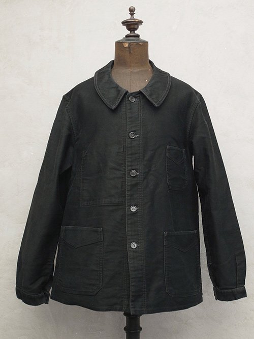 Very Goods | 1930-1940's black moleskin work jacket - フレンチ