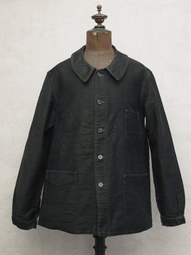 1930-1940's black moleskin work jacket