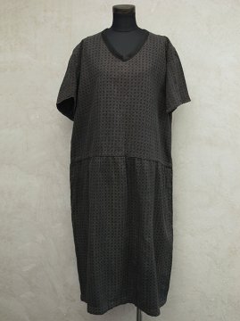 late1920's - early1930's black printed work dress S/SL