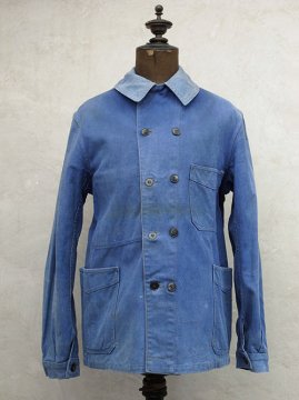 cir.1950's double breasted cotton twill work jacket