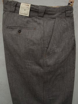 1940's brown salt&pepper herringbone cotton trousers