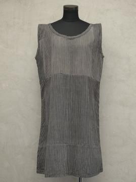 1930-1940's gray striped sleeveless dress