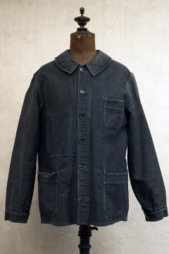 mid 20th c. black moleskin work jacket