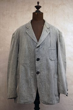 ~1940's salt&pepper herringbone cotton jacket
