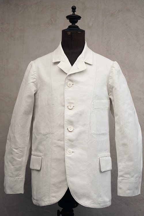 early 20th c. white cotton sack coat - フレンチ・ヴィンテージ