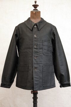 Black Moleskin Work Jacket - フレンチ・ヴィンテージ アンティーク 