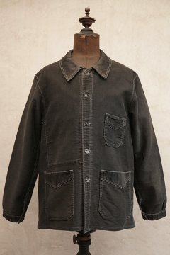 1940's black moleskin work jacket