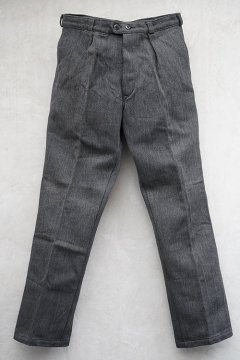 mid 20th c. gray pique work trousers dead stock