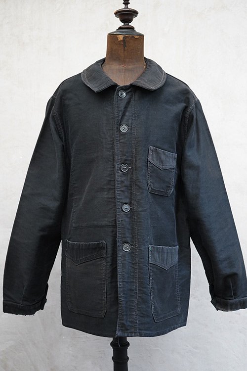 1940's black moleskin work jacket 