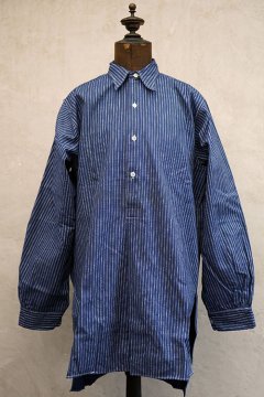 1930's blue striped cotton shirt dead stock