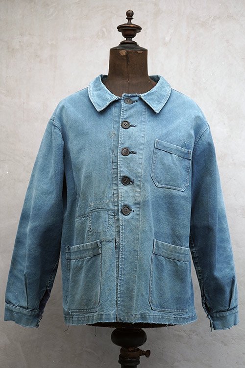 1930's indigo linen × cotton work jacket 