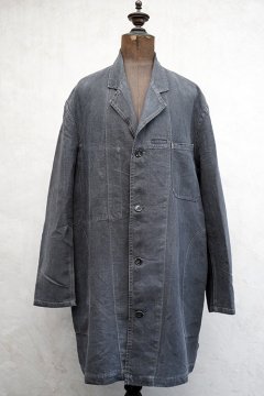 mid 20th c. black linen maquignon coat 
