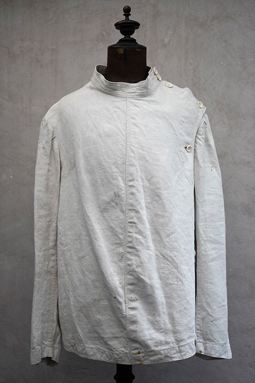 cir. early 20th c. herringbone linen fencing jacket - フレンチ