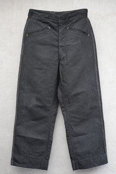 1940's-1950's black linen cotton maquignon work trousers 