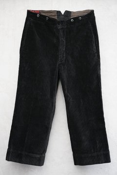 1940's black corduroy work trousers dead stock
