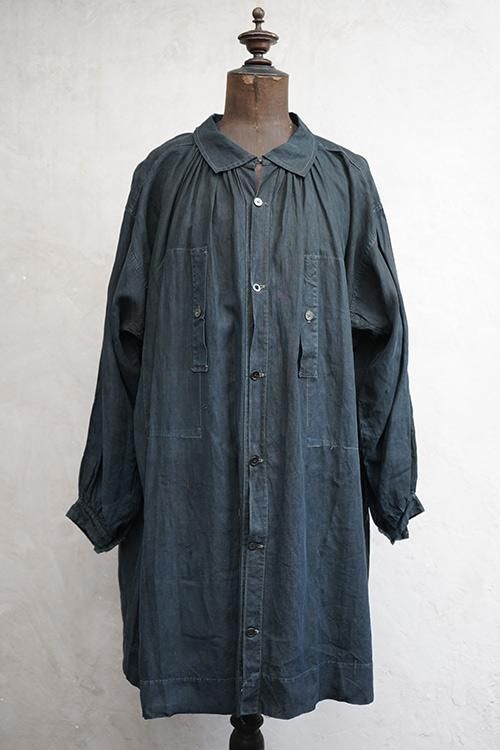 early 20th c. indigo linen smock / biaude - フレンチ・ヴィンテージ ...