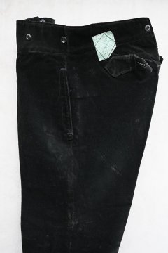~1930's black heavy velveteen work trousers dead stock
