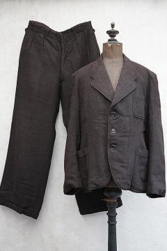 cir.1940's brown wool jacket and trousers