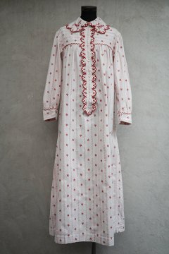 early 20th c. pink red embroidered long dress