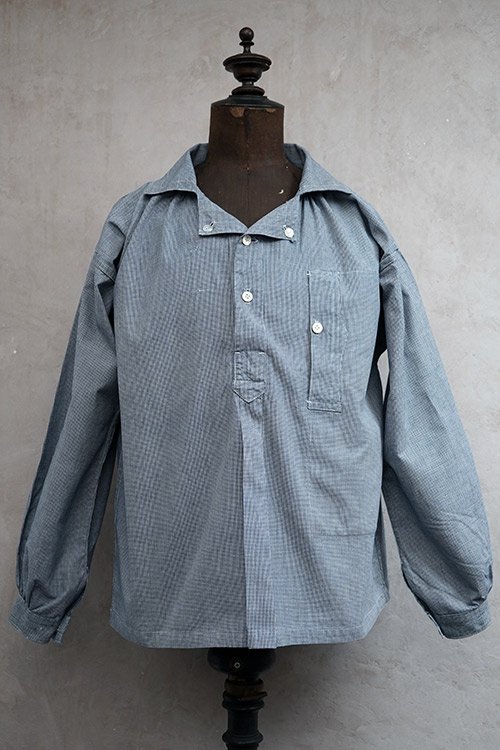 1930's indigo houndstooth butcher smock - フレンチ・ヴィンテージ ...