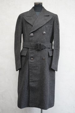 1940's dead stock dark brown wool coat 