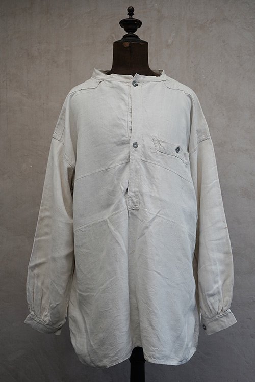 ~early 20th c. French military linen bourgeron blouse - フレンチ・ヴィンテージ　 アンティーク古着「Mindbenders and Classics」