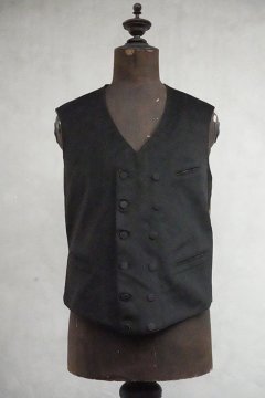 early 20th c. double breasted black wool gilet