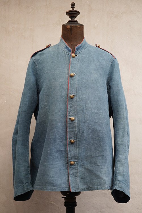 French indigo linen fireman jacket-