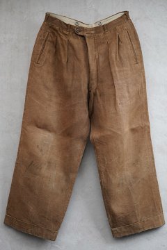 1930's-1940's brown linen work trousers