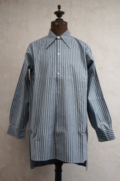 1930's blue striped cotton shirt dead stock