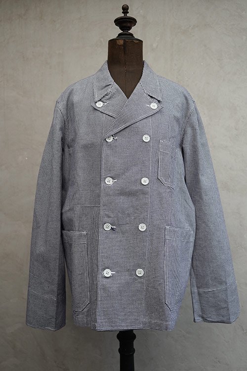 cir.1960's houndstooth cotton double breasted work jacket dead stock -  フレンチ・ヴィンテージ　アンティーク古着「Mindbenders and Classics」