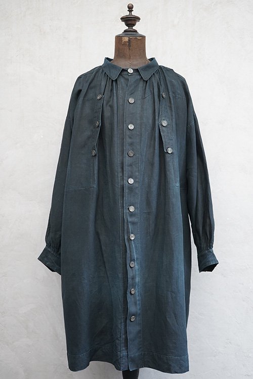 early 20th c. indigo linen smock 