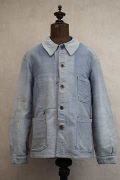 -1940's faded blue molkeskin work jacket