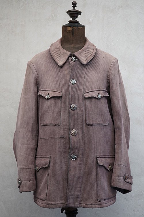 1930-1940's brown pique hunting jacket - フレンチ・ヴィンテージ アンティーク古着「Mindbenders and Classics」