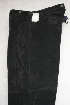 1930's-1940's black corduroy work trousers dead stock