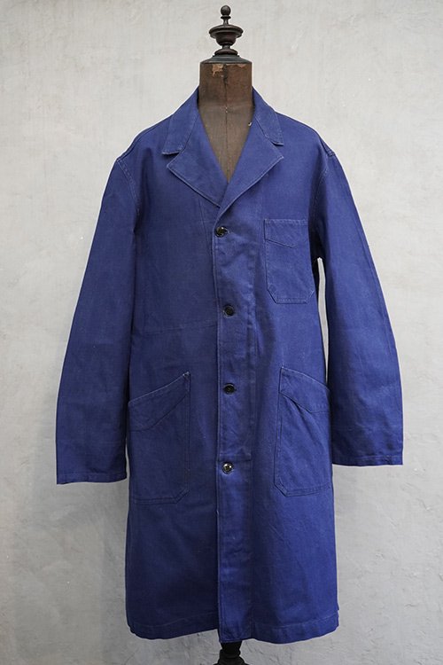 1940's-1950's blue cotton twill work coat - フレンチ・ヴィンテージ ...