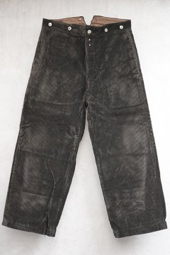 1930's-1940's dark brown corduroy work trousers dead stock