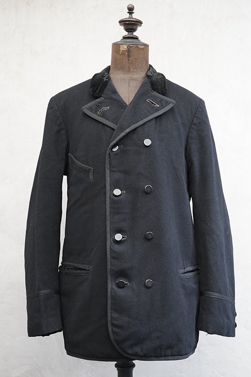 early 20th c. Dutch black wool double breasted jacket - フレンチ・ヴィンテージ　 アンティーク古着「Mindbenders and Classics」