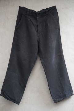1940's-1950's black linen maquignon work trousers