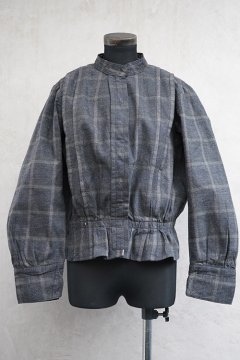 early 20th c. gray checked blouse NOS