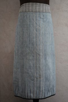 ~early 20th c. indigo striped linen skirt