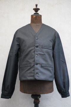 cir. mid 20th c. striped cotton gilet jacket