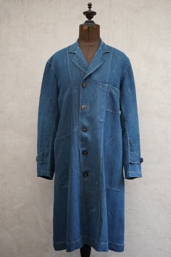 early 20th c. indigo linen maquignon coat