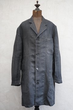 mid 20th c. black linen maquignon coat 